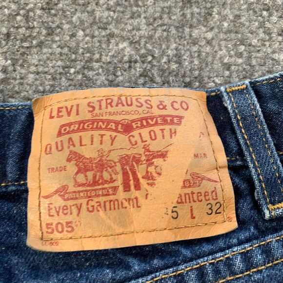 Vintage Levi’s 505 Mens Regular Fit Blue Jeans Red Tab Size 35x32 (Actual 33x32) - Picture 4 of 16
